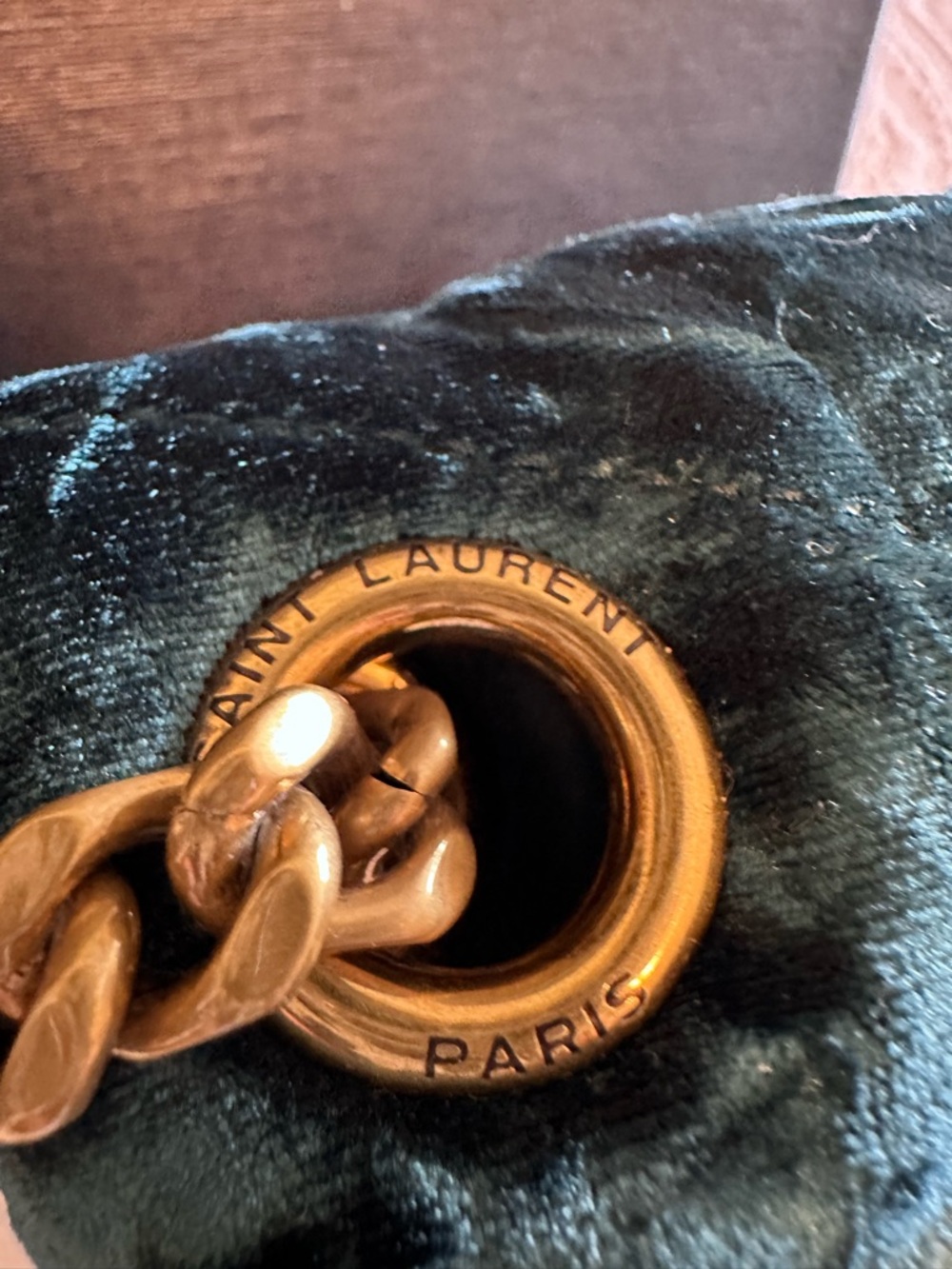 Saint Laurent Velvet Emerald Green Puffer Chain Bag - Picture 3 of 10